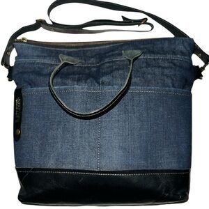 R.Riveter Carry All Canvas Tote w/ Leather Trim & Pouch